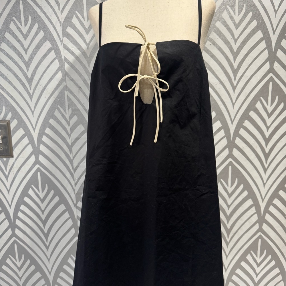 NWOT Princess Polly Black Belong Together Mini Dress with Front Tie - Picture 3 of 8